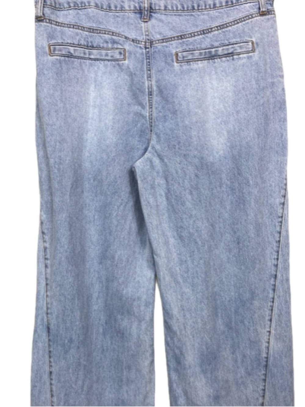 AND NOW THIS Light Wash Baggy High Rise Pleated Wide Leg Denim Jeans 31 - Picture 4 of 12